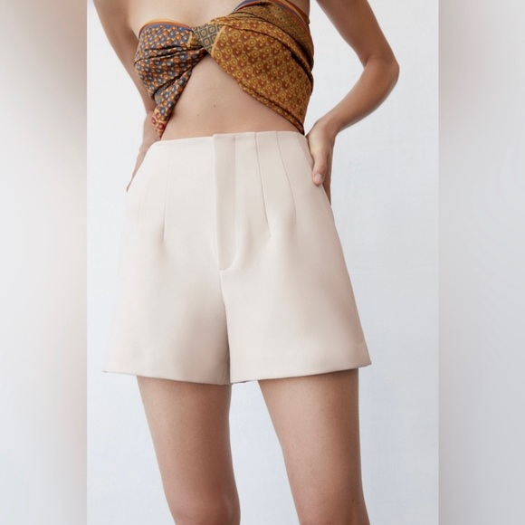 Zara Shorts Zara High Waist Pleated Shorts Poshmark